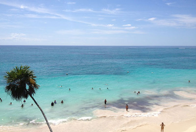 Small beach at the Tulum ruins