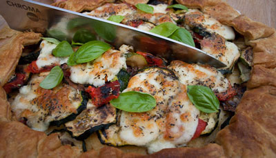 Grilled vegetable tart