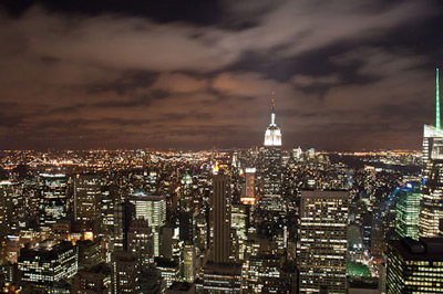 New York by night as seen from Rockefeller Center